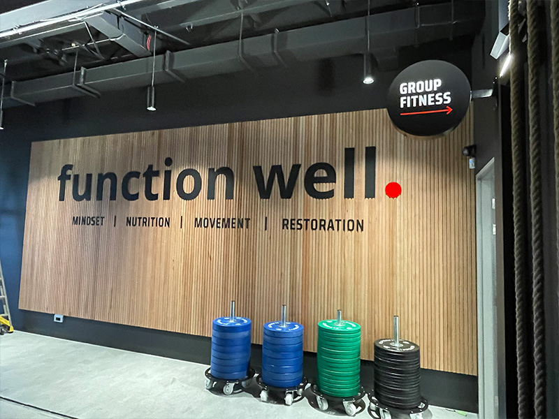 Function Well Toombul | 3D Letters Gym Feature Wall | Fabsigns Brisbane