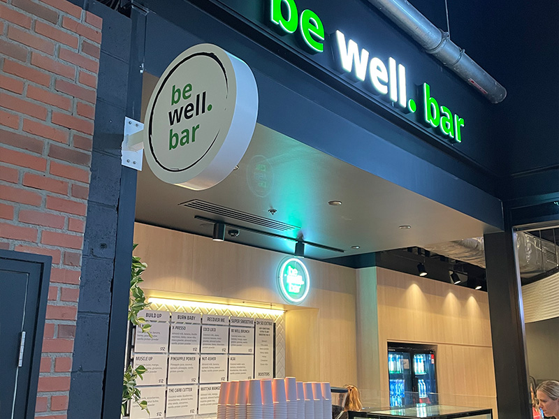 be well. bar, Toombul, Illuminated 3D Letter Signs & Menu Wall | Fabsigns Brisbane