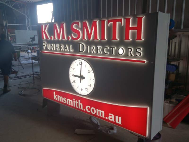 KM Smith | Illuminated Light Box Signage | Fab Signs Brisbane
